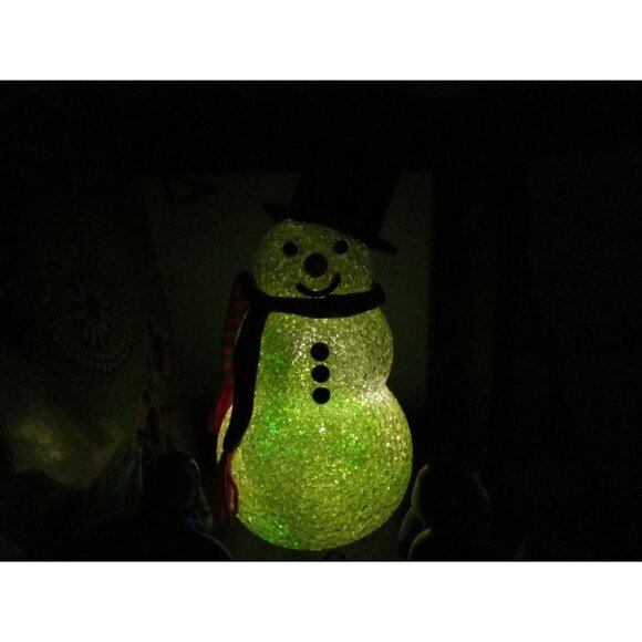 Vintage Melted Plastic Popcorn Snowman Tabletop Decoration - Picture 9 of 10